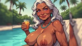 Tits Out Relaxing Poolside (ai Art)