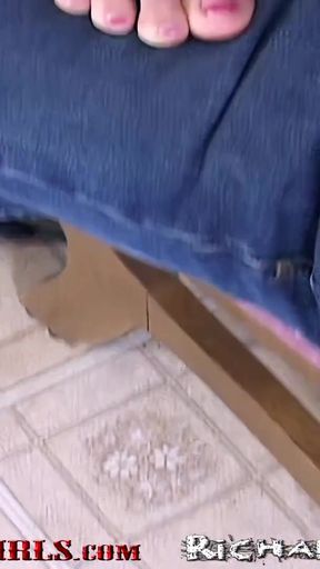Old man eats 18 year old pussy on the kitchen table   Clip 1