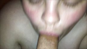 Sucking my trans bitch smooth hard cock making her cum in my mouth then i swallow