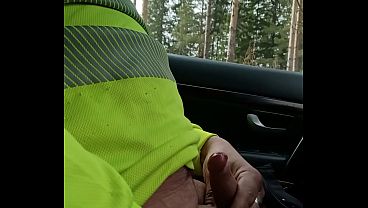 Horny in the car, and I have to jerk off.