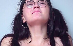 MY18TEENS - lesbian girls with glasses lick each other's pussies and fuck themselves with a pink toy