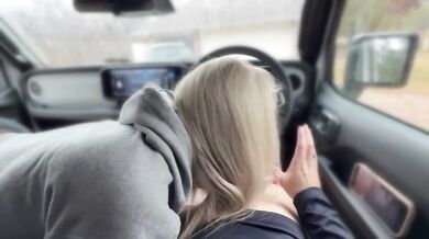 Blonde babysitter sucks dick in the driveway - Miamidwestxx