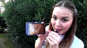 She is watching Hentai and wants to do the same as the characters in the movie