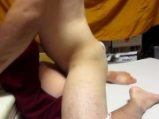 Japanese amateur boy , cumshot to onaho by crawling with buttocks out !