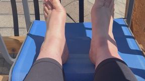 POV Just Hanging Out On My Balcony Enjoying a Beautiful Day Wearing My Jellies & Hint of Toes Out. I Can’t Wait to Go Out Tonight with My Friends.
