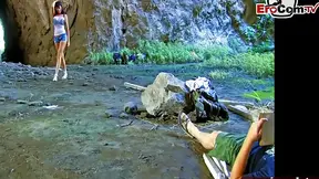 French GF gets pounded in a cave