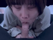 黒髪ショートカットの大学生が濃厚フェラ〇オで口内射精されて口から大量の精子が溢れだしちゃう♡ cum in mouth blowjob