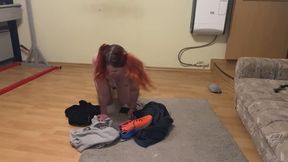 Pet-play - punished for making a mess in room
