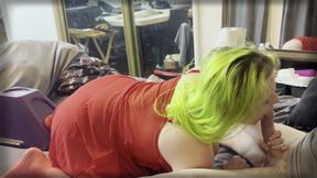 Next Door Dolly and Stunt Cock - Thrusting Vibrator Swallow Blowjob