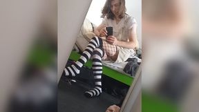 FemBoy caught on cam playing with Fucking machine