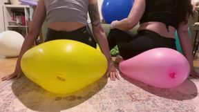 Popping big balloons together