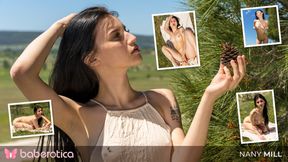 Nany Mill Has Fun With Massive Dildo Under The Sun