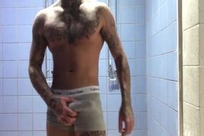 Tatted Muscle Teddy loves To masturbate off