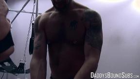 ”Sweet pup Cullen Cable gets tormented more by master nipple clamps”