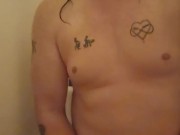 Watching a hot chubby dude play with himself in the shower. (Portrait Mode)