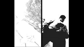 nudist fun in black and white