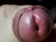 first buttplug and cumshot super close up slow motion