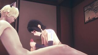 Naruto Cartoon - Sarada Hand Job & Bj - Manga Animated Japanese eastern Game Porn