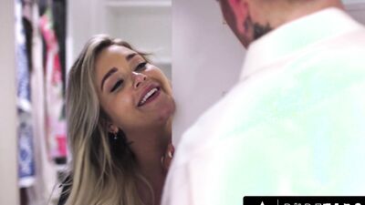 PURE TABOO Housewife Kali Roses Almost Caught Cheating In Bedroom Closet While Her Husband Is Near