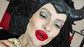 Powerful Red Lipstick Kisses From Maleficent