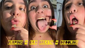 Burps + bad breath + drooling my little man