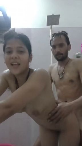 Indian Teen Lovers Bathroom Hot Hardcore Doggy Style Sex Video