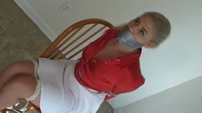 MP4 Format 18 year old Holly chartied and mouth stuffed tape wrap gagged