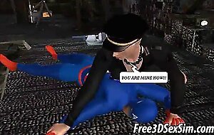 Foxy gagged 3d cartoon babe getting fucked hard