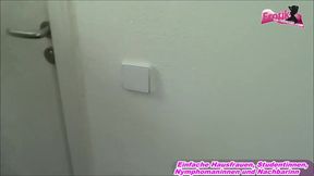 Willing German slut gets fucked in the middle of the stairwell