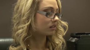 Sexy Blonde Secretary In Hot Stockings Fucked In Office