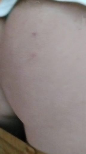 Showing Her Ass in Public Restroom