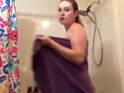 Pregnant Teen Cleaning Pussy and Ass