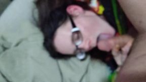 Daddy fat cock makes me gag from deep throating till he cums
