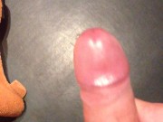 Stroking my Hard Cock with tight Foreskin - ended in a Big Cumshot 💦💦