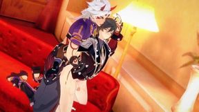 Zhongli and Itto destroyed in raw yaoi Genshin gay R34