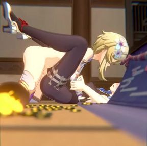 Lumine X Ganyu - Begging to Get Wrecked by Futa Dick