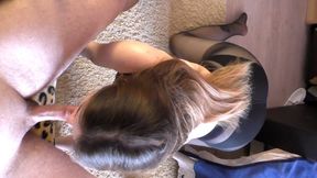 Young stepsister with big ass sucks dick - cumshot inside - 720p