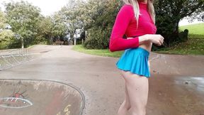 Skate park flashing and wanking