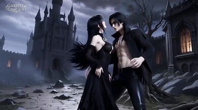 Goth vamps chain cum drenched in lesbian BDSM ecchi