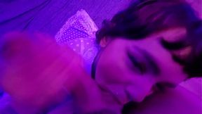 Cute alt teen enjoys lucky guy's cum —  ends with her mouth filled with thick creampie!