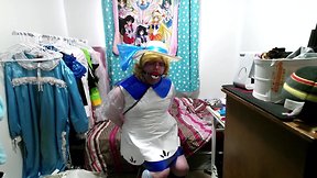 Pvc cosplay CD lillie gagged breathplay stinky socks vibrator