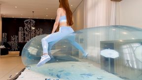 Workout Gone Wild SusyLooner Pumping Riding Popping Blue Balloons