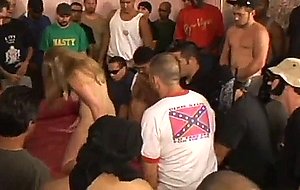 Bukkake dreamer gets massive facial load on her face
