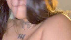 18 YEAR OLD LATINA GF CAN'T STOP RIDING MY BIG ASIAN COCK