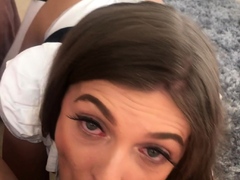 POVLife Sexy brunette Katie King POV blowjob sex