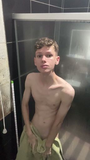 A Twink showing his body and naked at shower   Clip 1