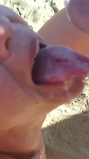 Corabitch Public Outdoor Cumshots Compilation in the Dunes of Maspalomas