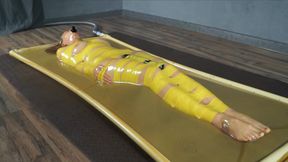 Mummification with yellow ribbons in a vacuum bed with vibration