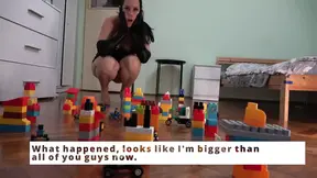 Giantess Anna undresses and destroys tiny city with her huge ass