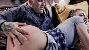 ”Step Dad disiplines teen dauther with ASS FUCKING & spanking”